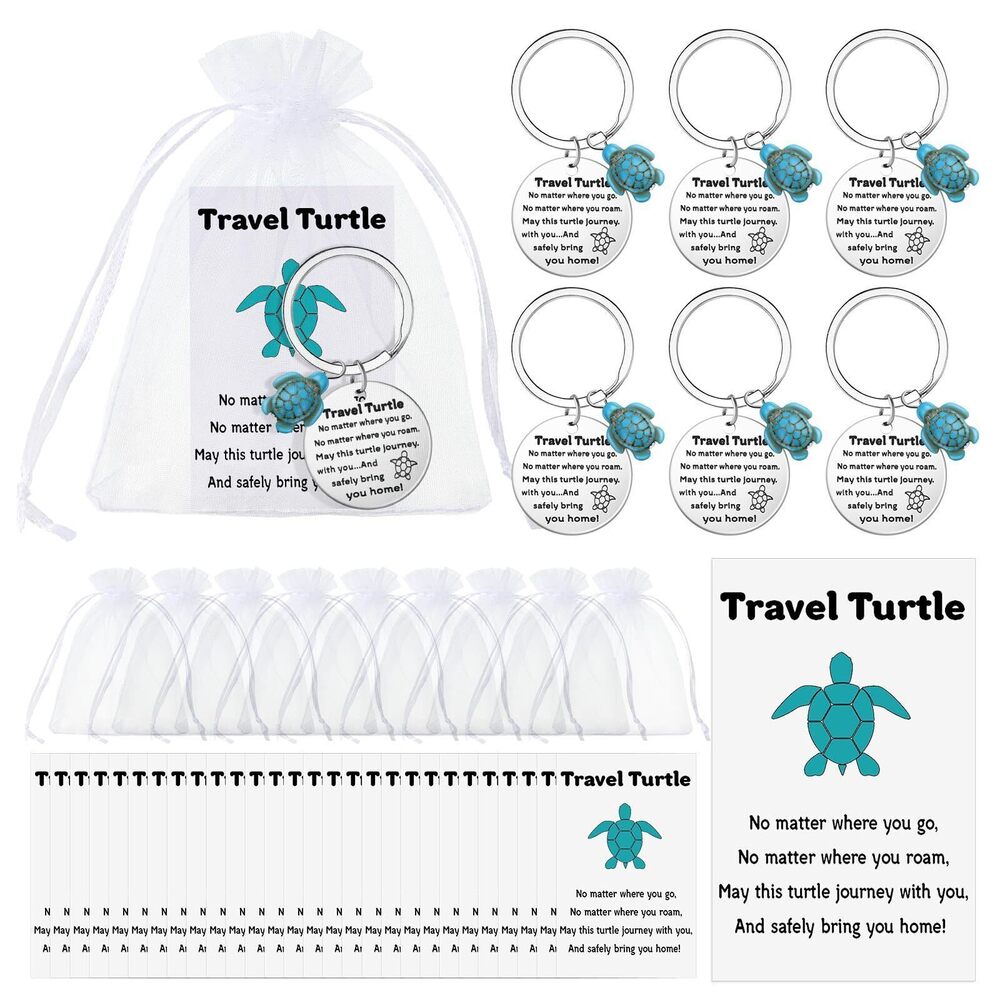 3898 20 Sets Travel Turtle Keychain Inspirational Turtle Wherever You May